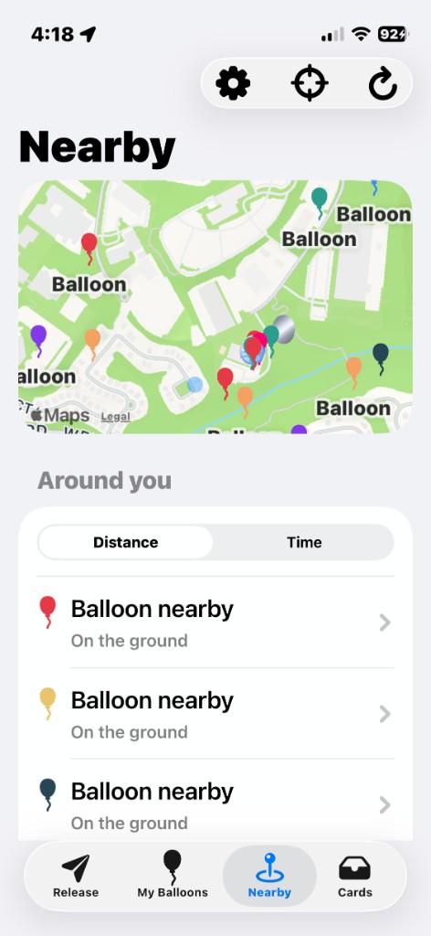 Ballune app on iPhone